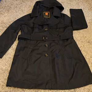 Lady von Hart Black Women's Trench Coat size L
